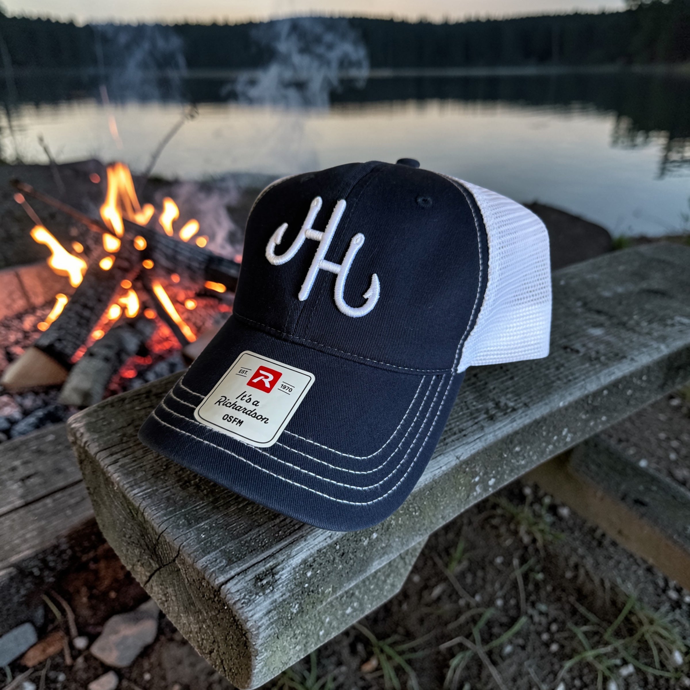 Richardson 111 Garment Washed Trucker Hat - Navy/White